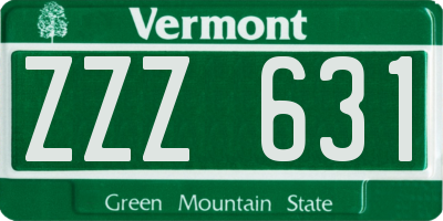 VT license plate ZZZ631