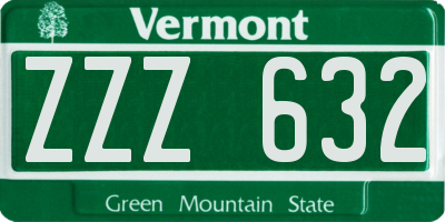 VT license plate ZZZ632