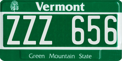 VT license plate ZZZ656