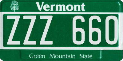 VT license plate ZZZ660