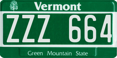 VT license plate ZZZ664