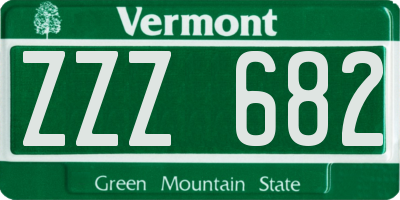 VT license plate ZZZ682