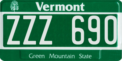 VT license plate ZZZ690
