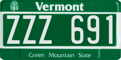 VT license plate ZZZ691