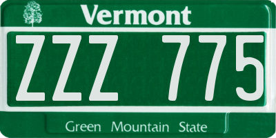 VT license plate ZZZ775