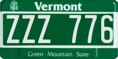VT license plate ZZZ776