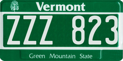 VT license plate ZZZ823