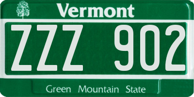 VT license plate ZZZ902