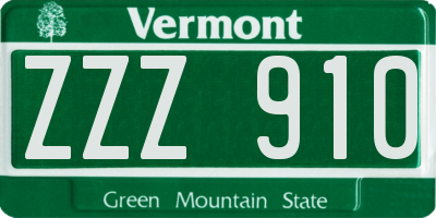 VT license plate ZZZ910