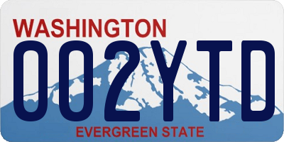 WA license plate 002YTD