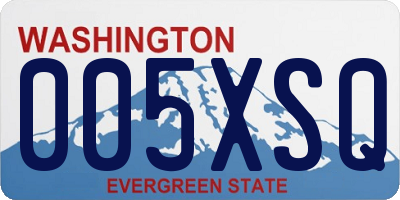 WA license plate 005XSQ