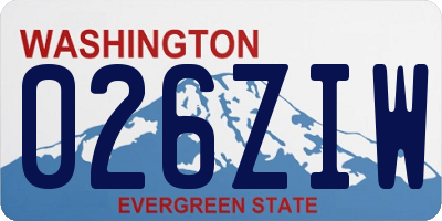 WA license plate 026ZIW