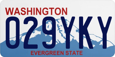 WA license plate 029YKY