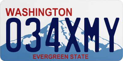 WA license plate 034XMY