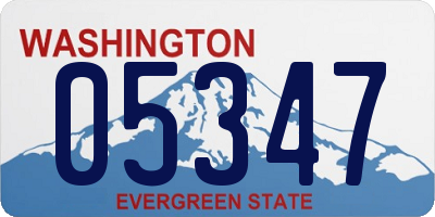 WA license plate 05347