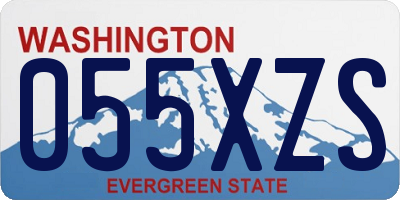 WA license plate 055XZS