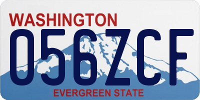 WA license plate 056ZCF