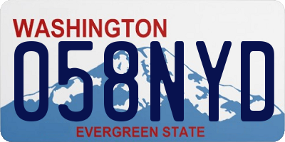 WA license plate 058NYD