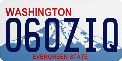 WA license plate 060ZIQ