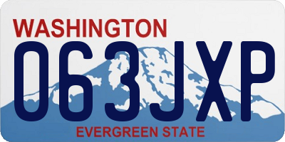 WA license plate 063JXP