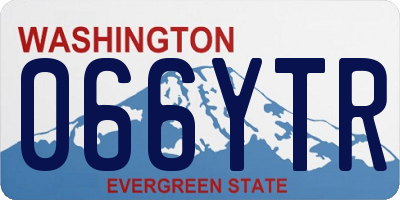 WA license plate 066YTR