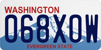 WA license plate 068XOW