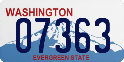 WA license plate 07363