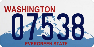 WA license plate 07538