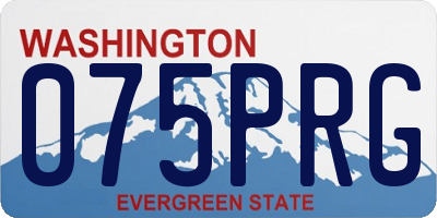 WA license plate 075PRG