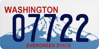 WA license plate 07722