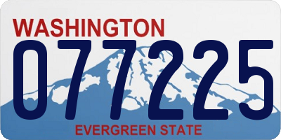 WA license plate 077225