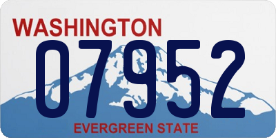 WA license plate 07952