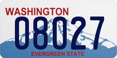 WA license plate 08027