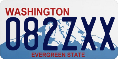 WA license plate 082ZXX