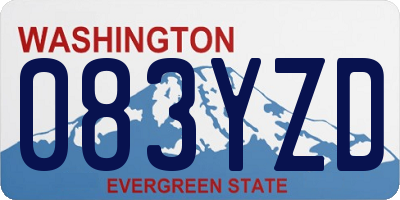 WA license plate 083YZD