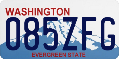 WA license plate 085ZFG