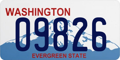 WA license plate 09826