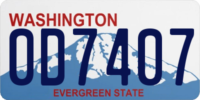 WA license plate 0D7407