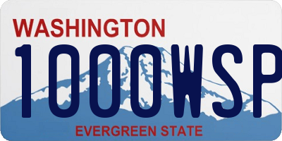 WA license plate 1000WSP