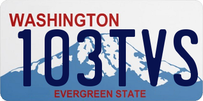 WA license plate 103TVS