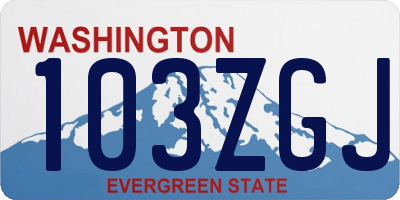 WA license plate 103ZGJ