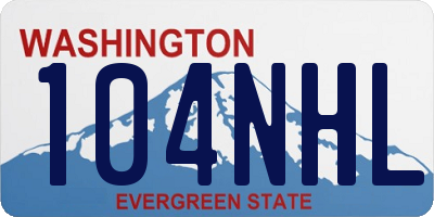 WA license plate 104NHL