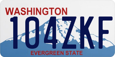 WA license plate 104ZKF