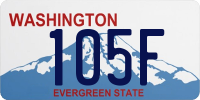 WA license plate 105F