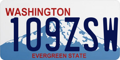 WA license plate 109ZSW