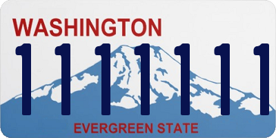 WA license plate 1111111