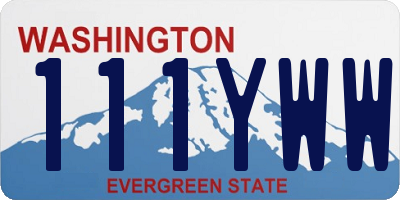 WA license plate 111YWW