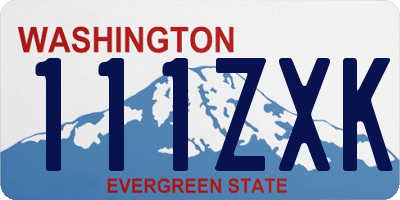 WA license plate 111ZXK