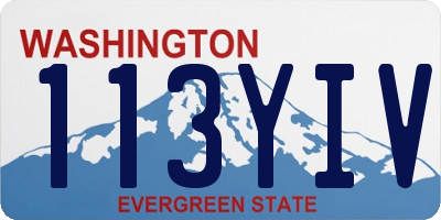 WA license plate 113YIV