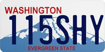 WA license plate 115SHY